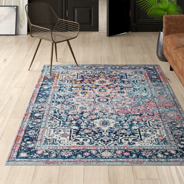 Mercury Row Burciaga Oriental Blue Area Rug & Reviews Wayfair
